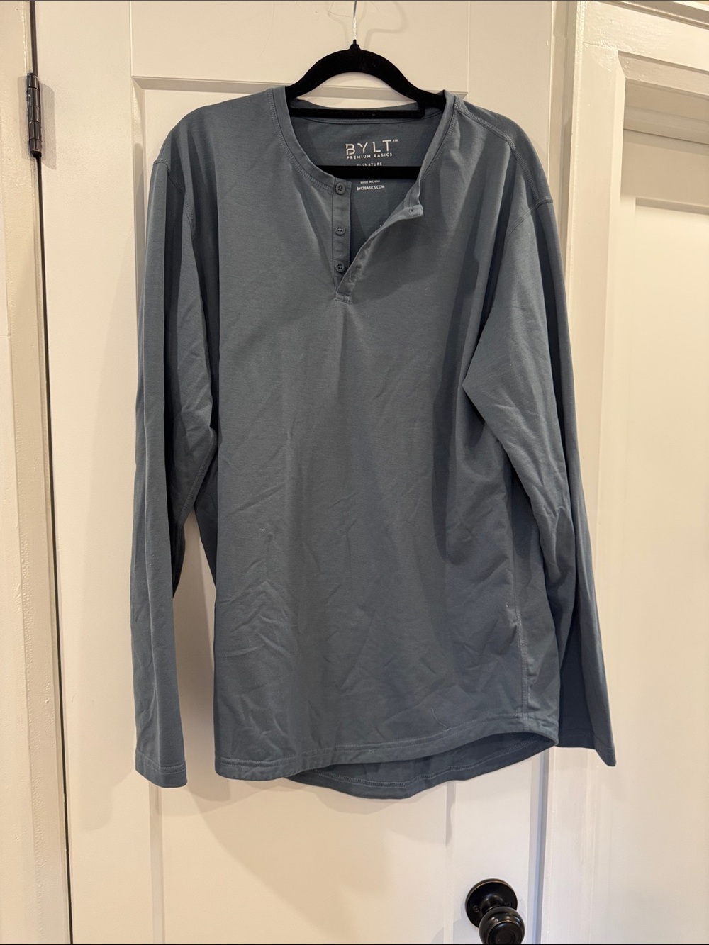 BYLT Basics Long-Sleeve Henley - Slate